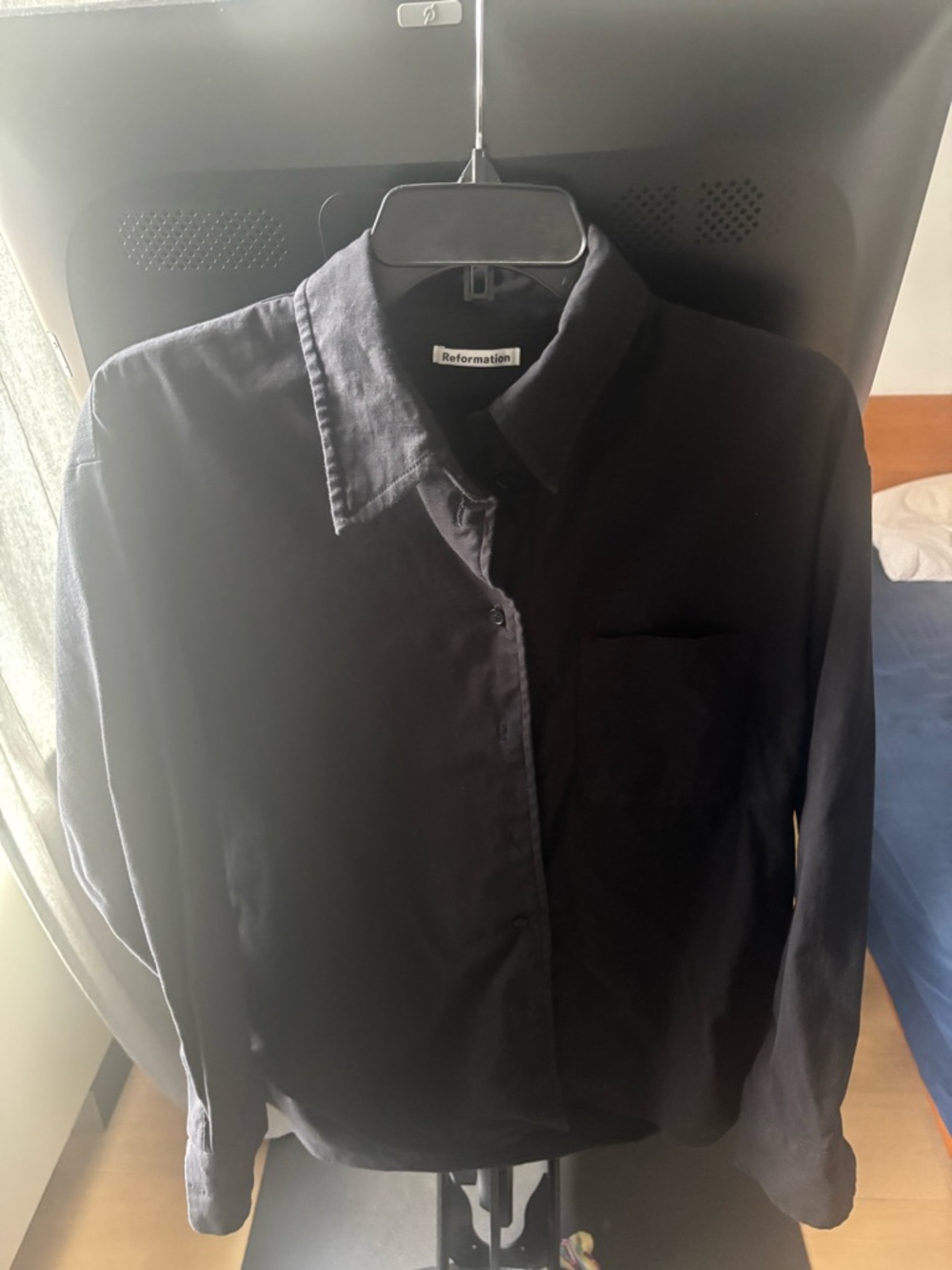 Reformation Will Oversized Shirt Black! Size M! Gorgeous! $248! - Picture 6 of 9